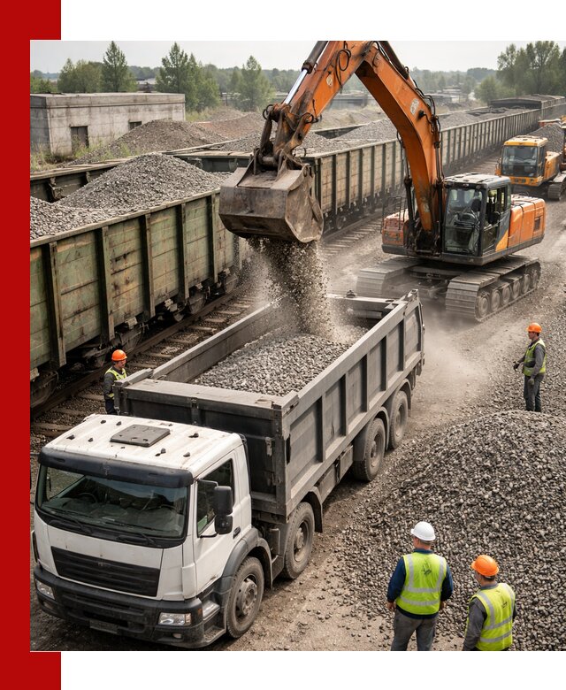 Железнодорожный щебень фракция 25–60 для поставок в Реутове