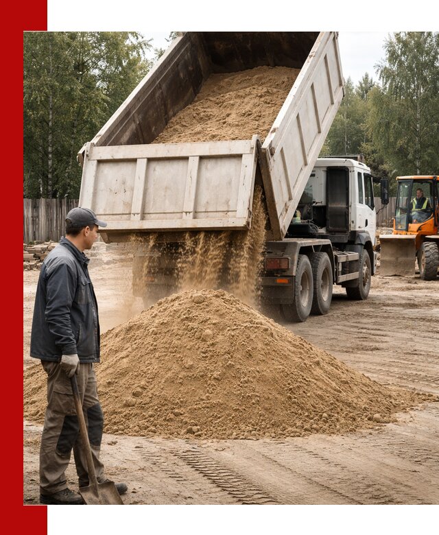 Доставка и продажа песка с разгрузкой в Реутове