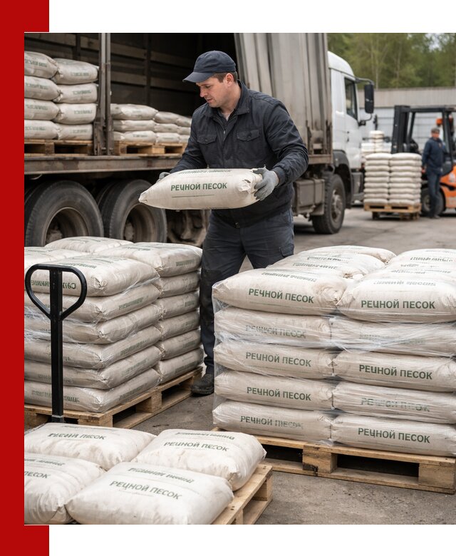 Речной песок в мешках с доставкой в Реутове