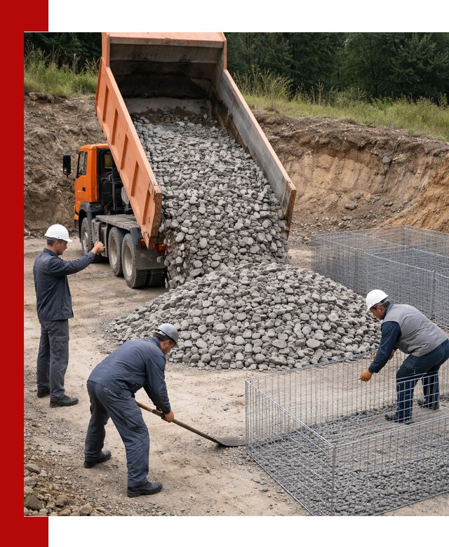 Камень для габионов с доставкой в Реутове быстро и надёжно