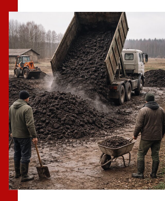 Доставка низинного торфа с разгрузкой и доставкой в Реутове