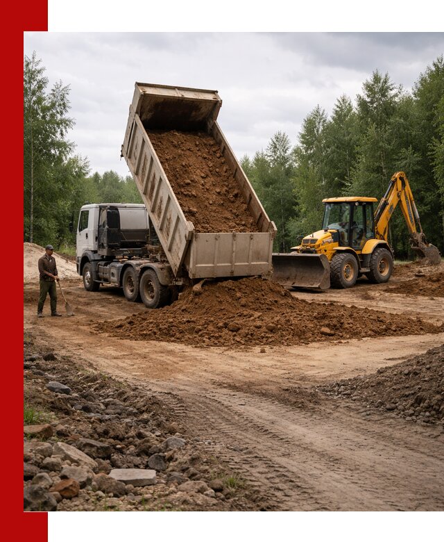 Доставка суглинка самосвалами в Реутове подсыпка и планировка
