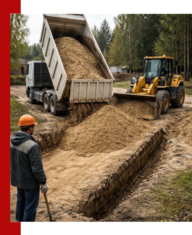 Доставка песчаного грунта в Реутове для строительных работ