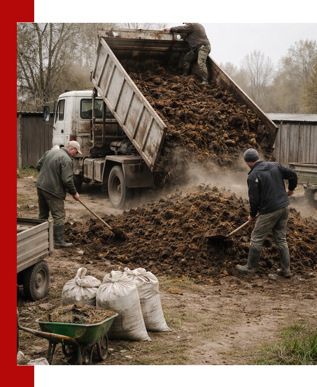 Доставка коровьего навоза самосвалом в Реутове