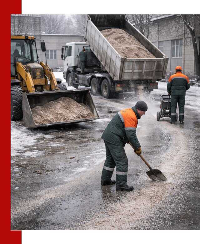 Реагент против гололеда с доставкой и нанесением в Реутове