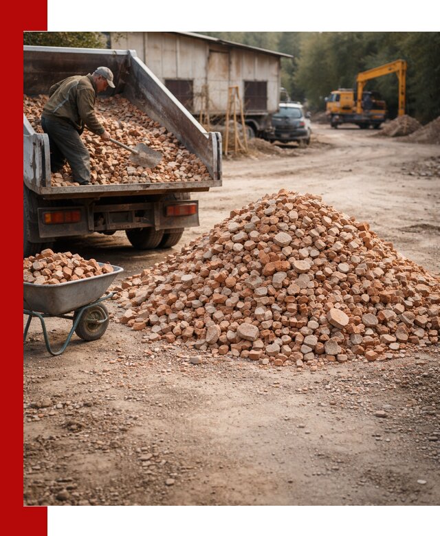 Доставка и подушка из боя кирпича с разгрузкой в Реутове