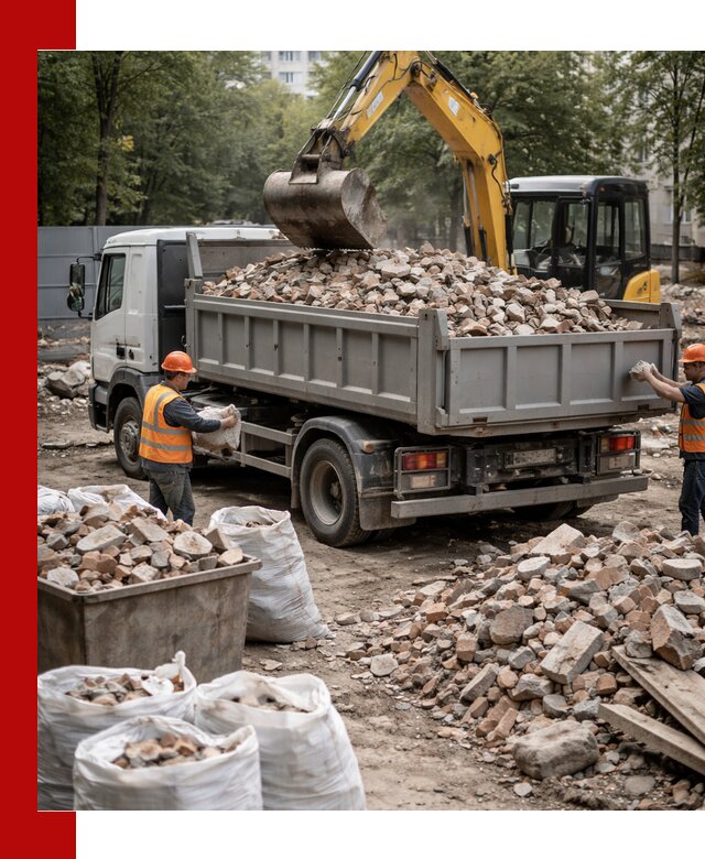 Вывоз строительного мусора в Реутове с самосвалами и контейнерами